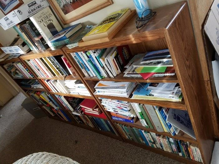 Lots of books all over the house. Novels, education, fiction, paperbacks, coffee table, etc. 