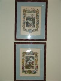 Pair framed prints
