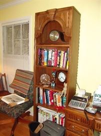 Book case with clocks
