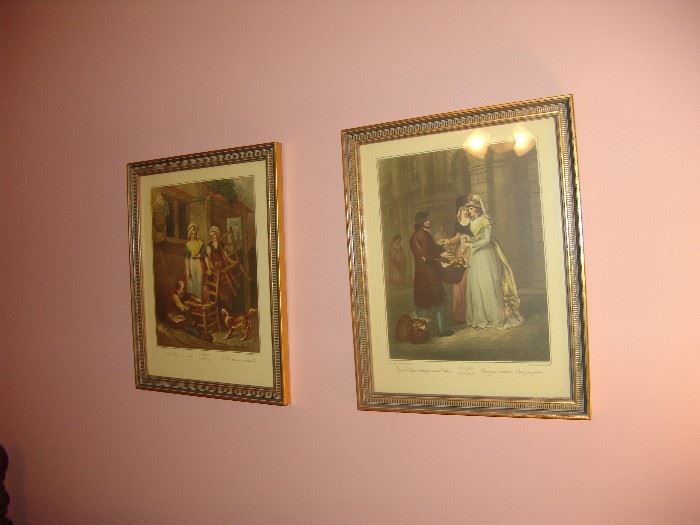 Pair framed Victorian prints