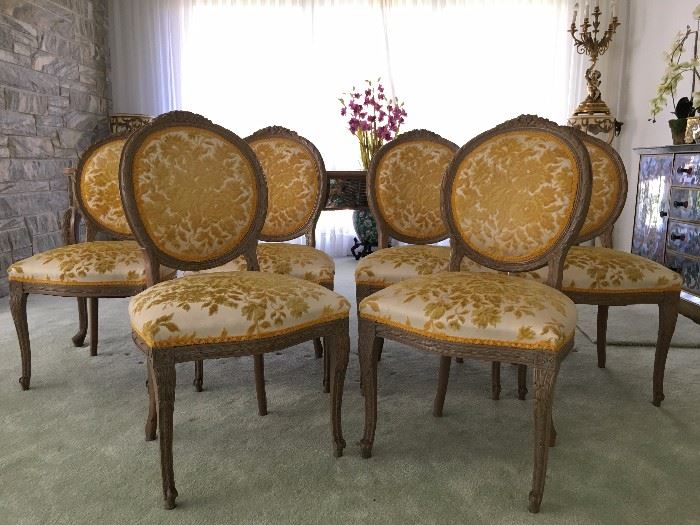 Set of Six Hollywood Regency Side Chairs