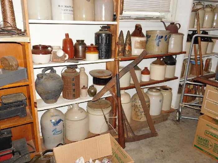 antique jugs and mason jars