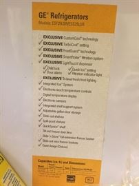 GE refrigerator label