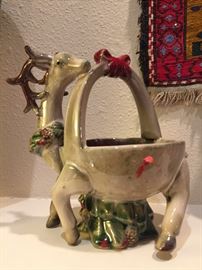 Ceramic Reindeer candy dish 