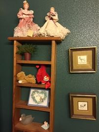 Shelf w brick a brac