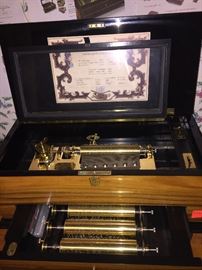 Reuge Swiss movement music box; 72 note, 5 songs. Highly collectible. $4500
