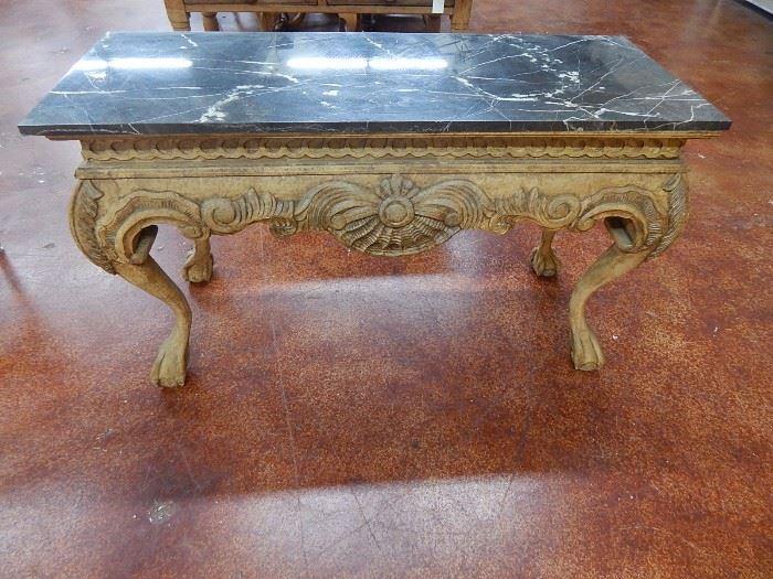 Ball & Claw marble top sofa table