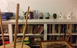Old Asian vases,,  foo dogs F F,nick n knacks lots of old children books, books and encyclopedias