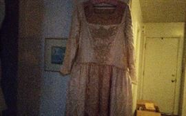 1940's wedding dress with long train and lace, great condition.