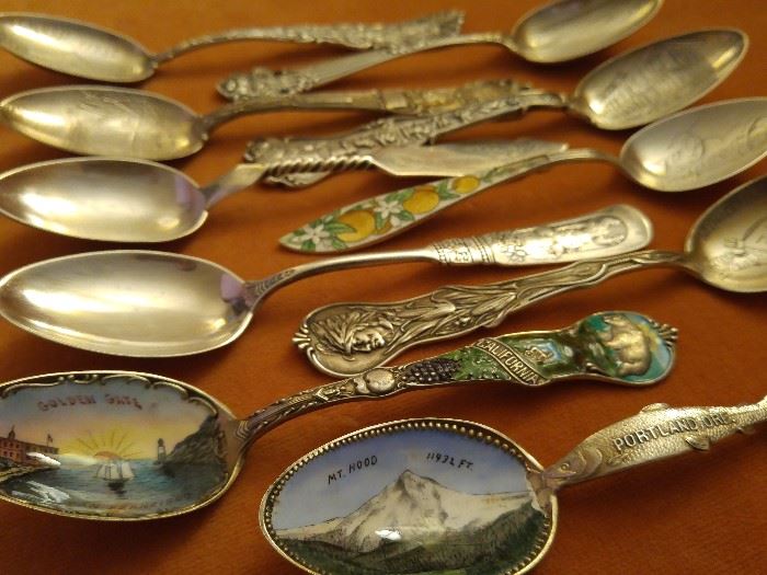 Antique STERLING collector spoons