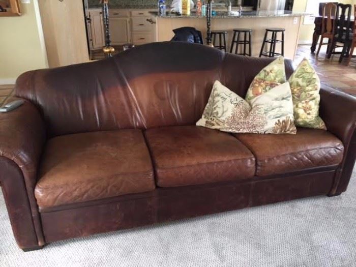 Leather couch very comfy