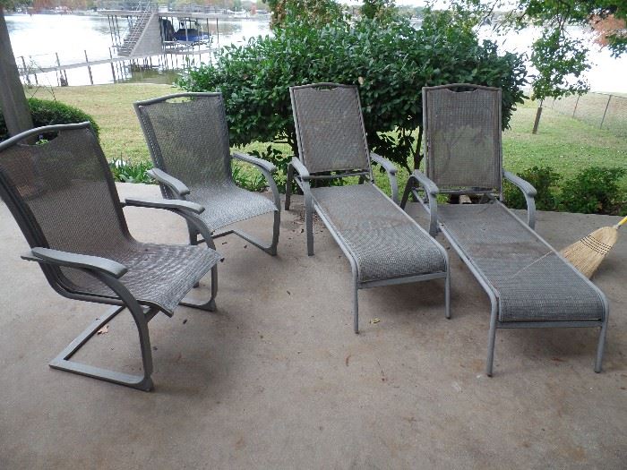 Two (2) more Patio Chairs and two (2) lounge chairs that fold up for storage