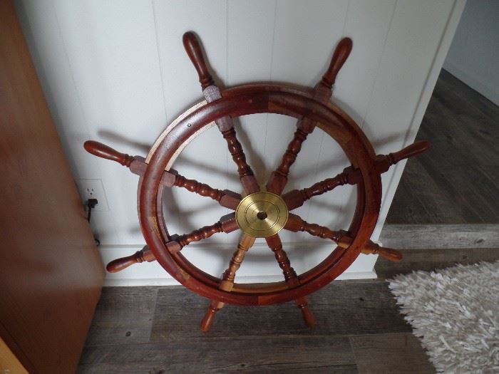 Real Ships Wheel made of wood and brass