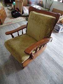 Wood Rocker with cushioned seat