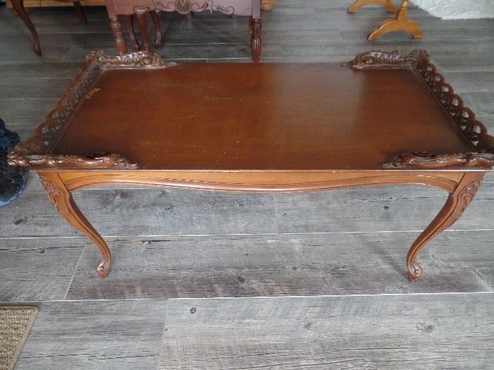 Wood Coffee Table with Decor trim