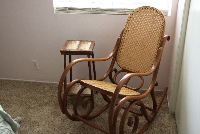 Bentwood Rocker. Small Plant Stand or side table