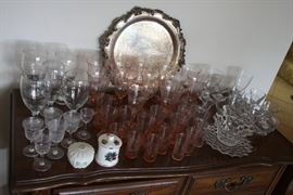 Variety of glassware and crystal