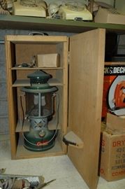 Coleman Lantern with wooden box