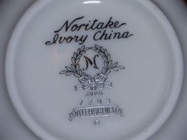 Mark on the bottom of the Noritake "Rothschild" set