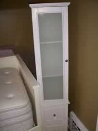 IKEA narrow storage cabinet with frosted glass door