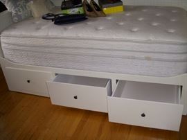 IKEA trundle showing drawers open