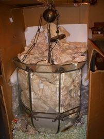 Oversize chandelier....bigger than it looks in the photo