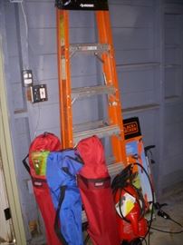 Folding chairs, Ladder, etc....in the garage