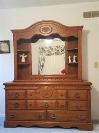 Oak vanity dresser
Matching armoire