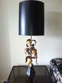 Mid century metal leaf lamp. $125.00