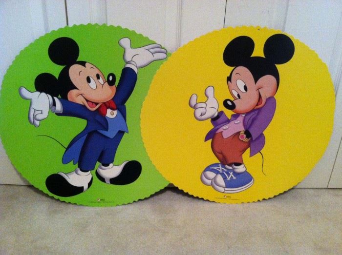 Set of Mickey Mouse Hanging posters (c)  1987 Nabisco Oreo Cookie on Reverse Approx. 22" Dia. 