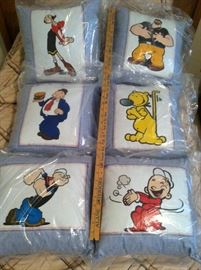 Set of 6 Popeye Character Pillows