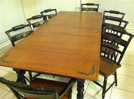 Hitchcock Table and 8 chairs 2 leaves