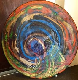Fabulous Large Round Abstract Original Oil