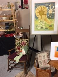 Needlepoint Seat Rocker, Fabulous Art from The Art Experience, Pillows and more