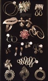 Vintage Silver Brooches, Earrings and Jewelry, some Artist Made