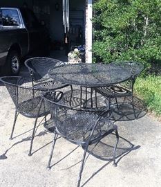 wrought iron table and chairs