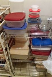Tupperware, shelves