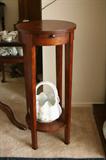 Small Solid Wood Round End Table with drawer