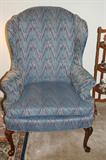 Antique Queen Anne Style Carved Wing chair. Excellent Condition. Priced under 150.00