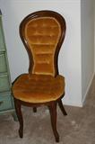 Antique Side Chair; Velvet/Gold