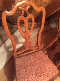 One of six chairs that are original to the dining room
