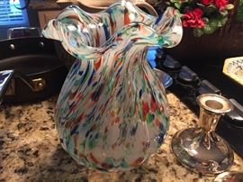 Swirled glass vase. Absolutely stunning.