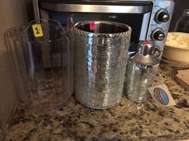 Glass and metal bar items