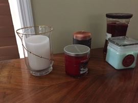 Collection of candles and table top accessories