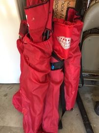 Several folding chairs