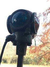 ANTIQUE RARE REFLECTOR Switch Lamp Railroad Lantern with 4 lenses HOOK UP TO AN AUTO EYE