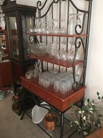 Baker's rack with various crystal