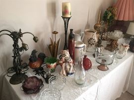 Unique lamps, vases, crystal, glass and other decor