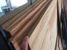 Five sheets of plywood about a half inch thick