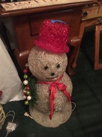 Vintage lighted snowman